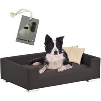 Rohrschneider Hundesofa mit Gratis-Beigabe, Hundecouch Kunstleder braun von Rohrschneider