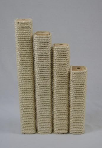 Rohrschneider Sisal Ersatzholm Vollholz Ersatzstamm für Kratzbäume und Katzenbäume Ersatzteil Kratzstamm Säule (7x7cm/Länge 30cm) von Rohrschneider