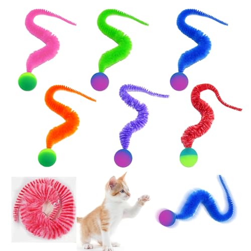 Wackelball für Katzen 7 PCS Typisierter Wackelball für Katzen Wackelball für Katzen Wurmkatzenspielzeug für Katzen Jeden Alters Interactive Toy for Cats von Roinaid