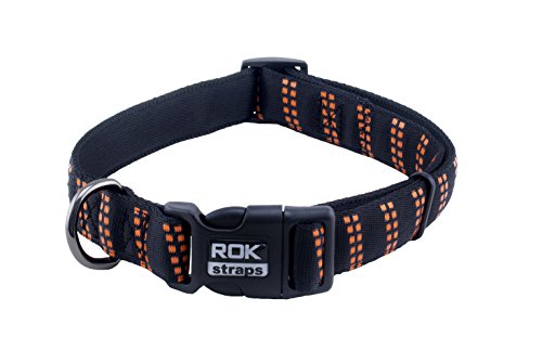 Rok Strap Halsband, Größe M, schwarz/orange von ROK Straps