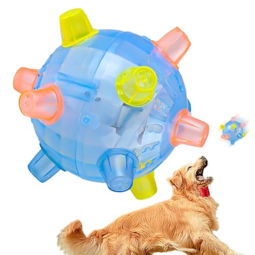 Bouncy Pet Ball – Springender Aktivierungsball Für Hunde Springendes Aktiviertes Ballspielzeug Für Hunde, Kreativ Springender Leuchtender Ball Für Hunde, Interaktiver Hundespielzeugball Mit LED-Licht von Rolempon