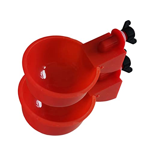 Huhn Geflügel Wasserbecher, 5 Hühnertrinkbecher Automatische Geflügel-Futterspender Wassertrinken Hühner Feeder Kit für Hinterhöfe Küken, Herde, Enten, Vogel, Gänse und Taube von Rolempon