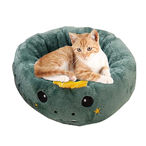 Katzenbetthöhle, rundes Eierkuchen-Katzenhaus für Indoor-Katzen, weiches flauschiges beruhigendes Bett, beruhigendes Plüsch-Hundebett, Donut-Hundebett für Kätzchen und kleine Hunde, Kaninchen von Rolempon