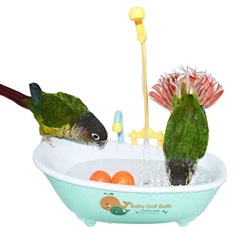 Papageien-Badebrunnen, 26,5 x 13,5 x 11 cm, Vogeldusche Badewanne, Papageiendusche Feeder Badewanne Multifunktionale automatische Vogeldusche für Papageien, Sittiche, Vögel von Rolempon