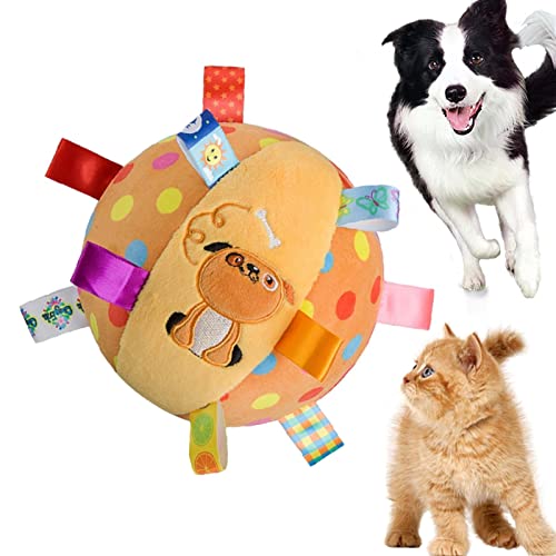 Rollball für Hunde, 15,2 cm, Plüschball, quietschendes Hundespielzeug, Ball für aggressive Kauer, für kleine, mittelgroße und große Hunde, sicheres Haustierspielzeug von Rolempon