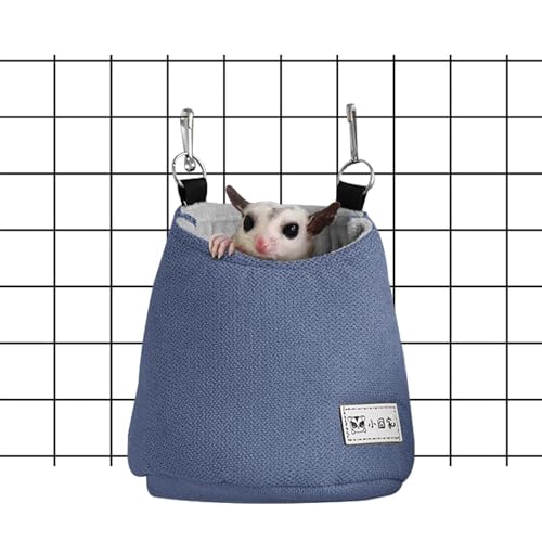 Sugar Glider Beutel – Sugar Glider Cotton Nest | Eichhörnchenbett für Käfig, Zuckergleiter-Beutel-Hängebett, kleine Tiere, abnehmbare Nestmatte für Hamster, Syrischer Hamster-Sack-Schaukel-Hängebett von Rolempon