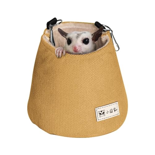 Sugar Glider Beutel – Sugar Glider Cotton Nest | Eichhörnchenbett für Käfig, Zuckergleiter-Beutel-Hängebett, kleine Tiere, abnehmbare Nestmatte für Hamster, Syrischer Hamster-Sack-Schaukel-Hängebett von Rolempon