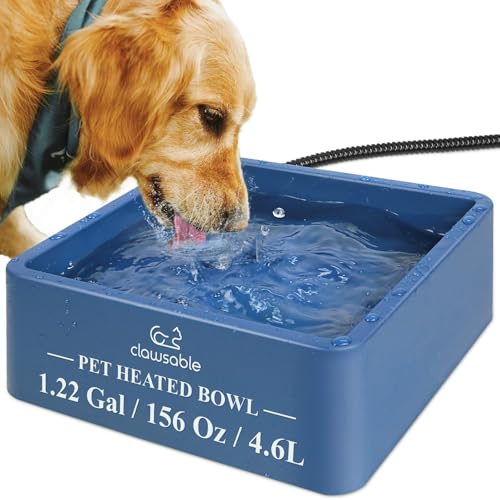 Beheizter Wassernapf für Hunde Katzen, Outdoor Beheizter Wassernapf für Hühner, Kaninchen, Eichhörnchen bietet Trinkwasser im gefrorenen Winter (1,21 Gallonen) von Rolimate