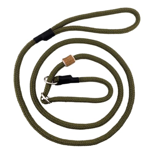 Romneys Moxonleine Melrose 170 cm – Retrieverleine für Training & Spaziergänge, Verstellbar & Robust, Hundeleine ohne Halsband, Ideal für Jagd & Sport (Oliv) von Romneys