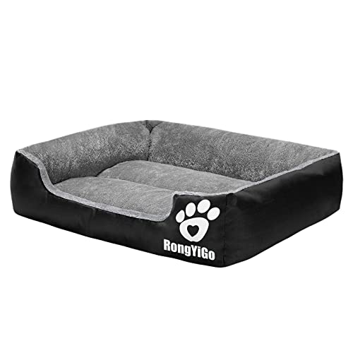 RongYiGo Haustierbett für kleine/mittel/große/extra große Hunde, super weiches Haustier-Sofa, Katzenbett, selbstwärmend und atmungsaktiv, Haustierbett, Premium-Bettwäsche von RongYiGo