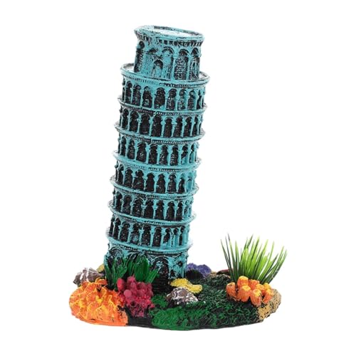 Ronyme Aquarium-Landschaftsornament, Schiefer Turm, Modell, Tischdekor, Layout, Aquarium, Landschaftsdekor für Heimwerker, Heimdekoration von Ronyme