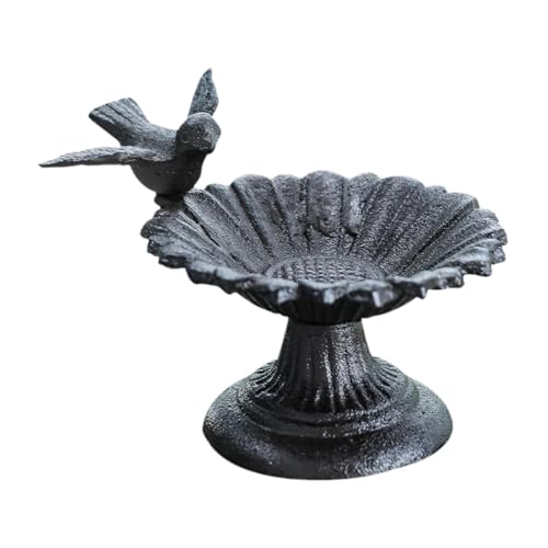 Ronyme Gusseisen Vogelbad Schüssel Hof Ornament Vogel Feeder Dish Birdfeeder Metall Vogelbad für Garten von Ronyme