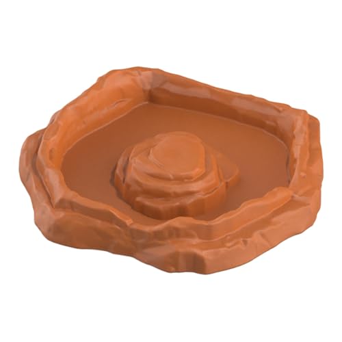 Ronyme Reptilien-Badebecken, Terrarium-Futternapf, realistischer Wassernapf für Schildkröten, Wasser- und Futternapf für Frösche, Schlangenschildkröten, Light Brown S Ronyme Reptilien-Badebecken, Terrarium-Futternapf, realistischer Wassernapf für Schildkröten, Wasser- und Futternapf für Frösche, Schlangenschildkröten, Light Brown S von Ronyme