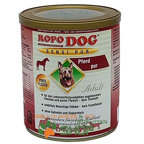 30 Dosen à 800 gr. RopoDog Adult Sensi Pur Pferd - pures Fleisch von RopoDog