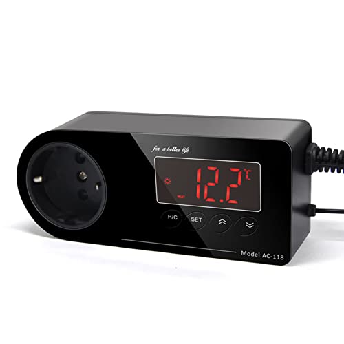 RoseFlower Reptilienthermostat, Hochpräzises Digitales Thermostat 220V/10A - für Eidechsen-Schlangen-Schildkröte Reptilienhaustierbox, Aquarium, Biergärungstemperatur, Sämlinge Kultivieren #3 von RoseFlower