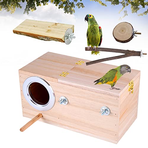 Vogelzucht Brutkasten Vogelhaus, Hölzerne Vogel Nistkasten für Finch Turteltauben Nymphensittich Wellensittich Conure Parrot(Size:M) von RoseFlower