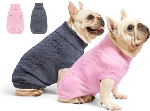 Roseelk Hundepullover für große Hunde, extra große Rassen, warme Kleidung, Größe XL, Rollkragenpullover für Jungen, Mädchen, Haustiere, Labrador Retriever, Rottweiler, Pitbulls (3XL, Grau, Rosa), von Roseelk