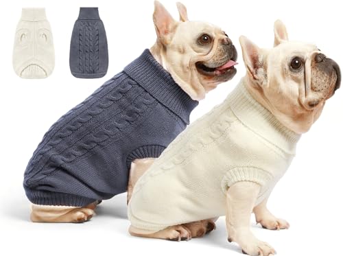 Roseelk Hundepullover für große Hunde, extra große Rassen, warme Kleidung, Größe XL, Rollkragenpullover für Jungen, Mädchen, Haustiere, Labrador Retriever, Rottweiler, Pitbulls (4XL, Grau, Beige) von Roseelk