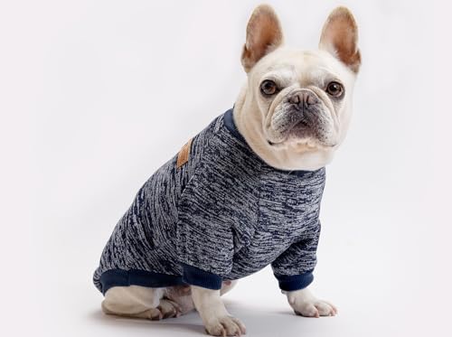 Roseelk Hundepullover für kleine Hunde, weiche Winter-Strickware für Welpen und Katzen, gemütlicher Pullover für Chihuahua, Yorkie, Teetasse, Größe XL, Marineblau von Roseelk