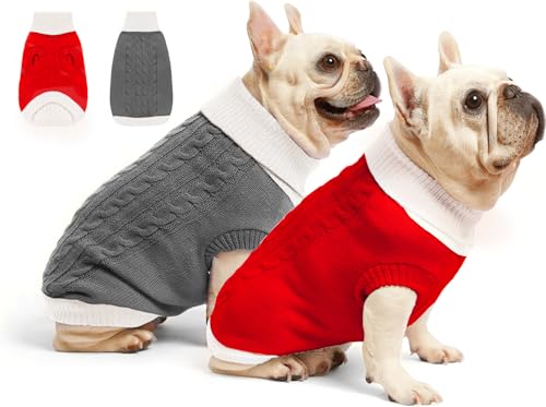 Roseelk Weihnachtspullover für kleine Hunde – warme Kleidung für den Winter, Rollkragenpullover für Männer, Jungen, Mädchen, Haustiere, Hunde, Katzen, Kätzchen, Chihuahua, Bulldogge, Größe M, Rot, von Roseelk