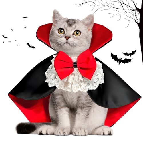 Roserrose Haustierkostüm Set, Hundekostüm und Katzenkostüm für Halloween, Cosplay Umhang und Kleidung für Haustiere, Lustiges Kostüm für Hunde und Katzen - Ideal für Halloween Party Dekoration (L) von RoserRose