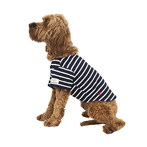 Joules Rosewood Harbour Top für Hunde, Marineblau gestreift, Größe M von Rosewood