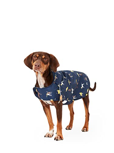 Joules Rosewood Joules Herren-Hundemantel, Antik-Goldmantel, senffarben, Palisander, Marineblau, wasserabweisend, regend, Hundemuster, Marineblau, Größe L von Joules