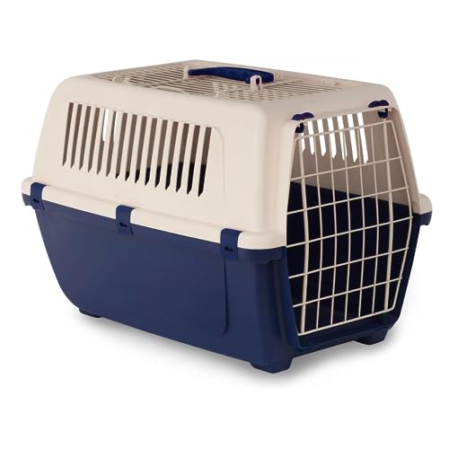 MP Bergamo 02549 Vision Free 2 türen, Katzen und Haustier-Transportbox, Von Oben Zu Öffnen, 55 cm, Blau von Rosewood