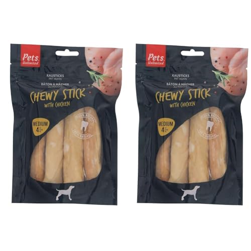 Pets Unlimited Kausticks mit Huhn, 4 Stück (2er Pack) von Rosewood