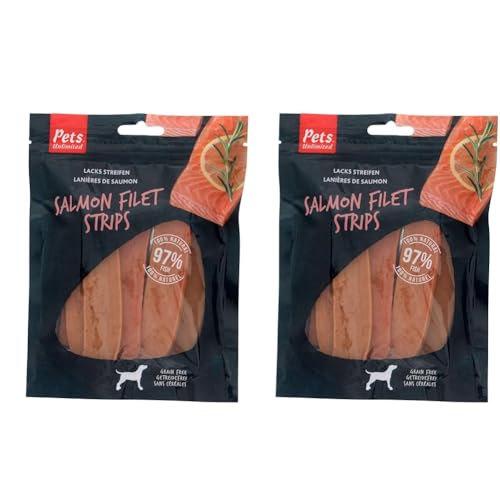 Pets Unlimited Lachsfiletstreifen, 150 g (Packung mit 2) von Rosewood