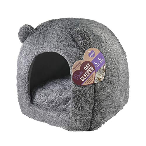 Rosewood 03081 superweiches Teddybär-Katzenbett in Luxusausführung, 38 x 38 cm, grau von Rosewood