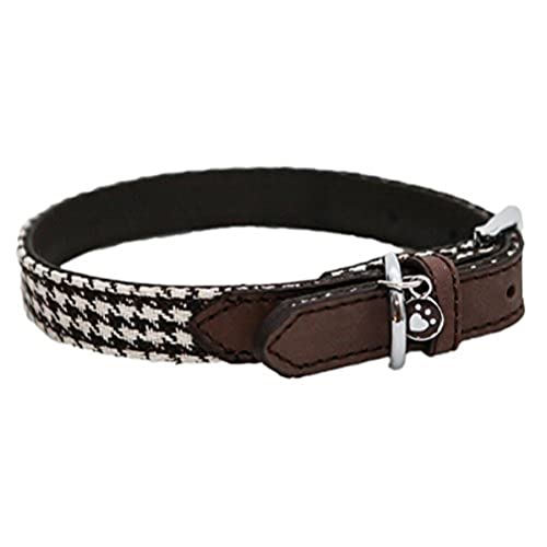 Rosewood 03436 Rosewood Wag 'n' Walk modisches Designer - Hundehalsband für einen Halsumfang von 40,5 - 51 cm, Hahnentrittmuster braun von Rosewood