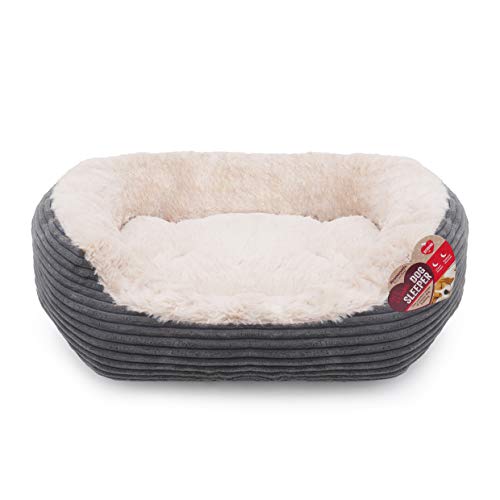 Rosewood 04301 Hundebett aus breitem Cord/Plüsch, grau, Länge: 63.5 cm von Rosewood