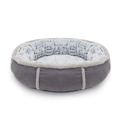 Rosewood 04370 Hundebett in Donut-Form mit Dicker Plüsch-Innenseite, grau, Länge: 50 cm von Rosewood