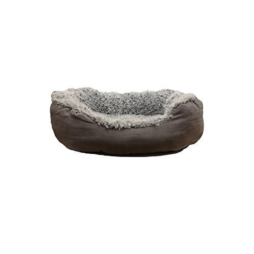 Rosewood 04407 Luxus-Hundebett Small aus kuschelig weichem Pelz, mit Rutschfester Unterseite, Maschinenwäsche, 50 cm, grau von Rosewood