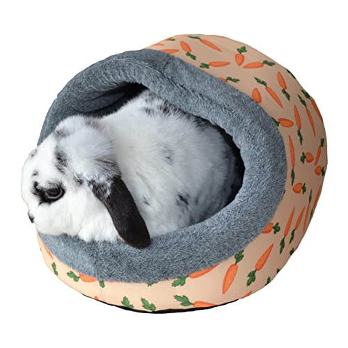 Rosewood 19614 Snuggles Hauben-Plüschbett Mit Karotten-Print Für Kaninchen, Meerschweinchen, Frettchen Und Ratten, Orange von Rosewood