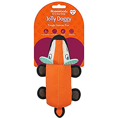 Rosewood 39034 Interaktives, Robustes Hundespielzeug Fuchs Mit Gummiohren, Orange, 32 cm von Rosewood