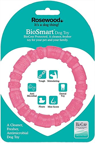 Rosewood 43105 Antimikrobielles, Robustes, langlebiges Spielzeug Biosafe für kleine Hunde, Welpen, Durchmesser: 7 cm, pink von Rosewood