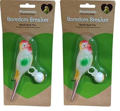 Rosewood Boredom Breaker Lebensgroßes Wellensittich-Vogelspielzeug, transparent (Packung mit 2) von Rosewood