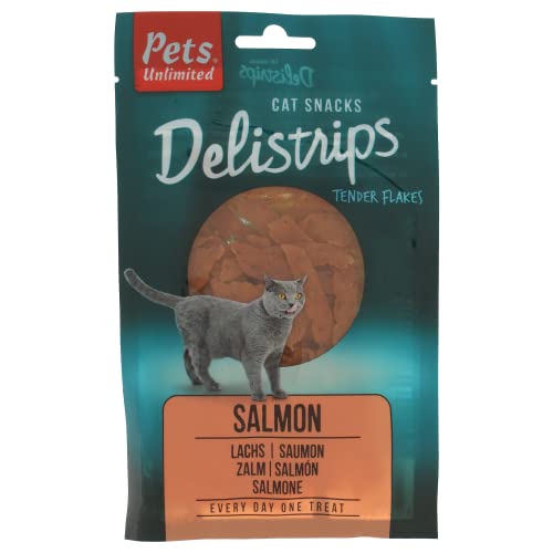 Rosewood Deli Strips Lachs & Thunfisch – Weicher und zarter Katzensnack mit Lachs und Thunfisch, fettarme Leckerlis für Katzen, ohne Zusatz von Salz oder Zucker, ohne künstliche Zusatzstoffe, 40 g von Rosewood