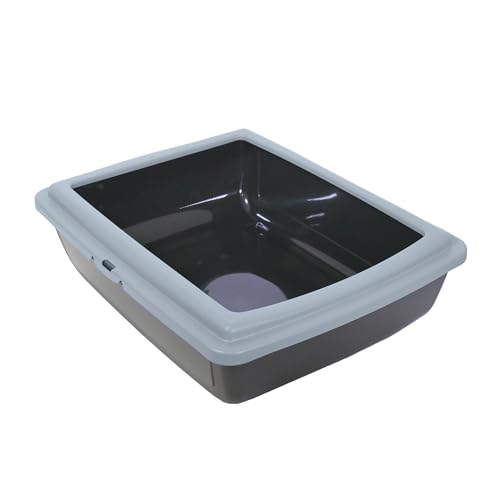 Rosewood Eco Line Katzentoilette aus recyceltem Kunststoff mit Rand, Eisblau/Schwarz von Rosewood