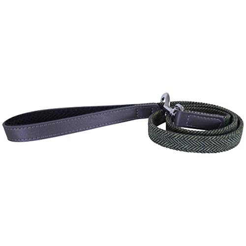 Rosewood Forest Hundehalsband, Leder, Fischgrätenmuster, Grau von Rosewood