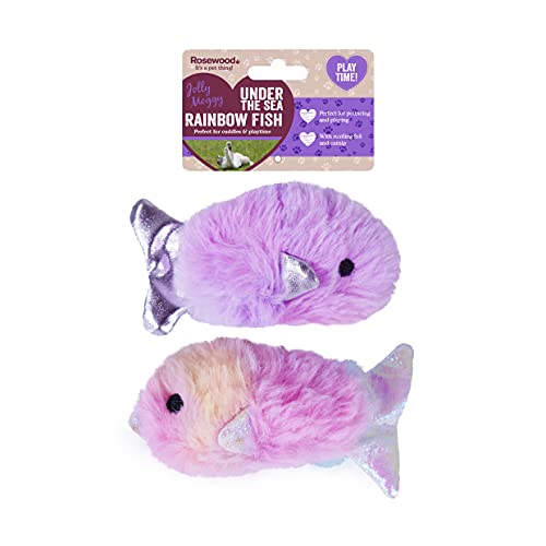 Rosewood Jolly Moggy Katzenspielzeug, Regenbogenfisch, 2 Stück von Rosewood