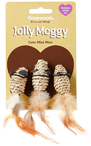 Rosewood Jolly Moggy Wild Katzenminze-Spielzeug, Mini-Mäuse, Braun, 2,49 x 11 x 2,49 cm, 20 g von Rosewood