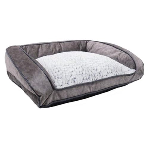 Rosewood Mittleres Hundebett maschinenwaschbar, superweiches, mit Fleece gefüttertes Hundebett aus Wildlederimitat, grau, 68 cm von Rosewood