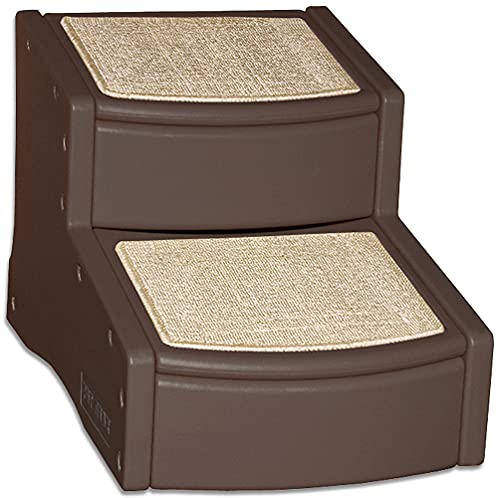 Rosewood Pet Gear Easy Step II Haustiertreppe, 2 Stufen für Katzen/Hunde bis zu 75kg, tragbar, abnehmbare, waschbare Teppichstufe, NEW Chocolate von Rosewood