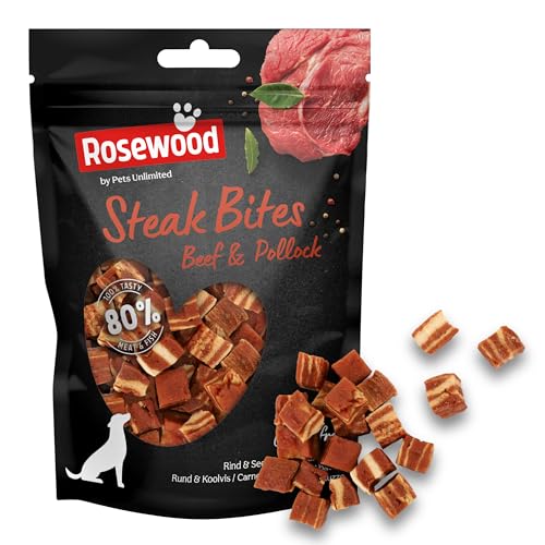 Rosewood Steak Bites, Hundeleckerlis, 100 g-Packung von Rosewood