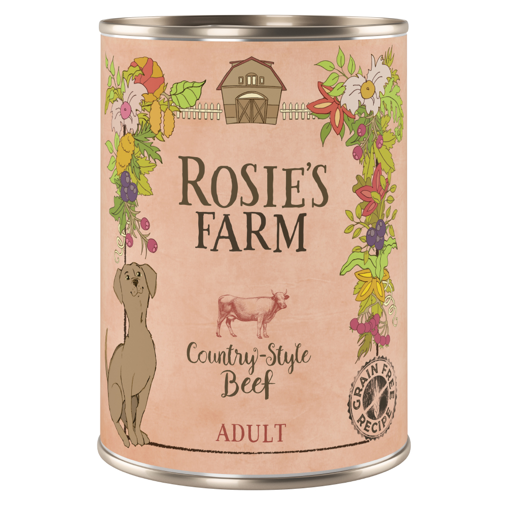 5 + 1 gratis! Rosie's Farm Adult 6 x 400 g - Rind 5 + 1 gratis! Rosie's Farm Adult 6 x 400 g - Rind von Rosie's Farm
