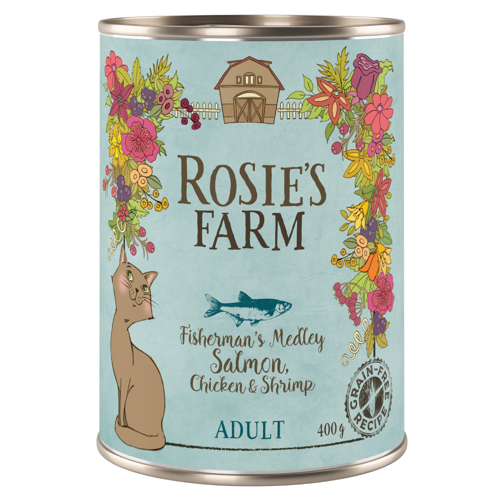 Rosie's Farm Adult 12 x 400 g zum Sonderpreis! - Lachs & Huhn mit Garnelen von Rosie's Farm