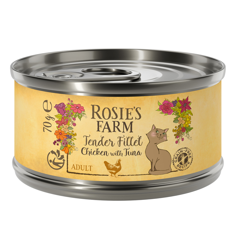 Rosie's Farm Tender Filet 12 x 70 g - Huhn mit Thunfisch von Rosie's Farm